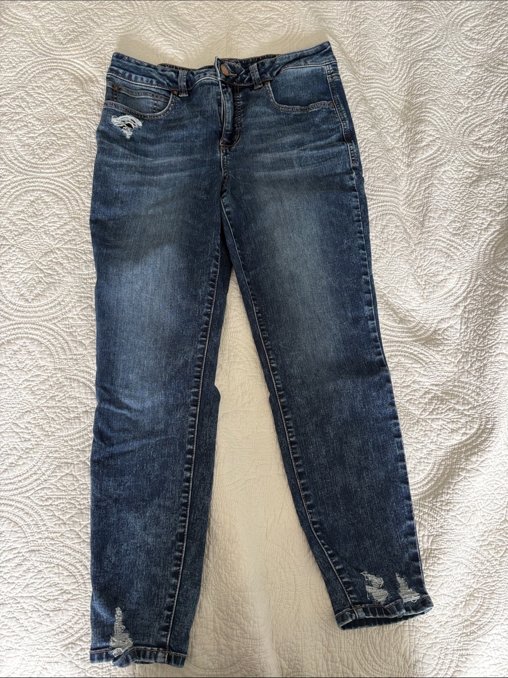 Maurice’s Distressed High-Rise Dark Blue Jeans
